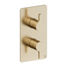 Britton Hoxton 2.0 Brushed Brass Dual Outlet Concealed Thermostatic Shower Valve with Diverter