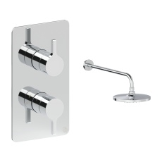 Britton Hoxton 2.0 Chrome Single Outlet Concealed Thermostatic Shower Set with Fixed Head