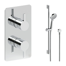 Britton Hoxton 2.0 Chrome Single Outlet Concealed Thermostatic Shower Set with Slide Rail Kit
