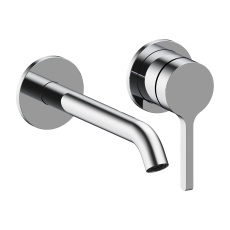 Britton Hoxton 2.0 Chrome Wall Mounted 2-Hole Basin Mixer Tap