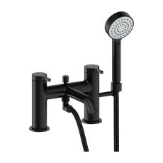 Britton Hoxton 2.0 Matt Black 2 Tap Hole Bath Shower Mixer Tap with Handset