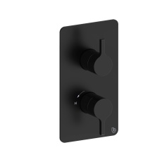 Britton Hoxton 2.0 Matt Black Dual Outlet Concealed Thermostatic Shower Valve with Diverter