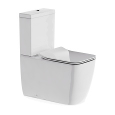 Britton Hoxton Square Rimless Fully Back to Wall Close Coupled Toilet (inc Soft Close Seat)