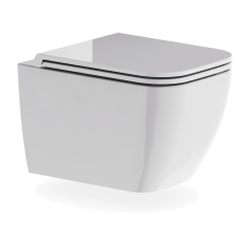 Britton Hoxton Square Rimless Wall Hung Toilet (inc Soft Close Seat)