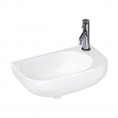 Britton Milan Wall Hung Cloakroom Basin 480mm Wide - 1 RH Tap Hole