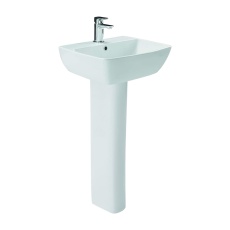Britton MyHome Gloss White 500mm 1TH Basin and Full Pedestal