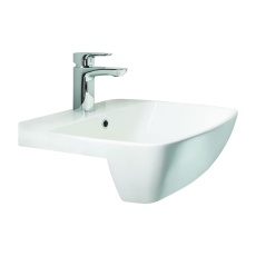 Britton MyHome Gloss White 500mm 1TH Semi-Recessed Basin
