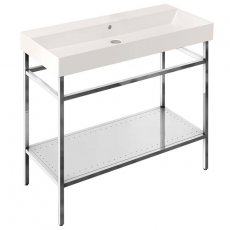 Britton Shoreditch Frame 1000mm Wide Basin with Polished Stainless Steel Washstand - 0TH