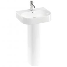 Britton Trim Basin with Full Pedestal 500mm Wide - 1 Tap hole