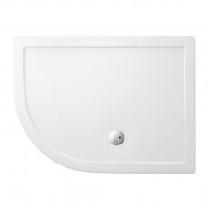 Britton Zamori LH Offset Quadrant Shower Tray 1200mm x 900mm - White