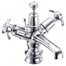 Burlington Anglesey Regent Mono Basin Mixer Tap Dual Handle with Pop-Up Waste - Chrome