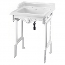 Burlington Classic Basin with White Wash Stand 650mm Wide 2 Tap Hole