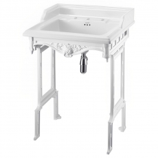 Burlington Classic Basin with White Wash Stand 650mm Wide 3 Tap Hole