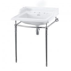 Burlington Classic Basin with Regal Chrome Wash Stand 650mm Wide 3 Tap Hole