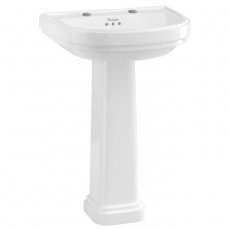 Burlington Riviera Curved Basin with Full Pedestal 650mm Wide - 2 Tap Hole