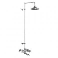 Burlington Tay WM Bath Shower Mixer with Extended Rigid Riser with Fixed Head