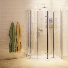 Burlington Traditional Offset Quadrant Shower Enclosure with Tray 1000mm x 800mm LH - 8mm Glass