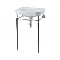 Burlington Victorian Basin with Chrome Wash Stand 560mm Wide 3 Tap Hole