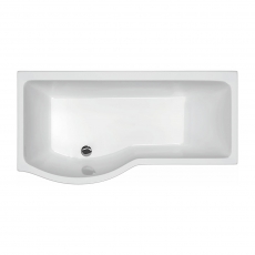 Carron Brio P-Shaped Curved Shower Bath 1650mm x 700/850mm