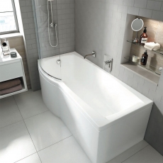 Carron Urban P-Shaped Shower Bath 1500mm x 750/900mm Left Handed - 5mm Acrylic