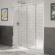 Coram Optima 6 Double Sliding Shower Door 1500mm Wide - 6mm Glass
