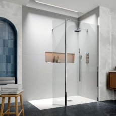 Delphi Accents Chrome Wet Room Shower Screen with Return Panel