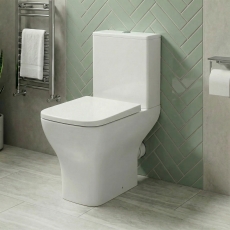 Delphi Alpine Rimless Open Back Close Coupled Toilet (inc Soft Close Seat)