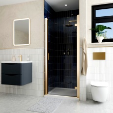 Delphi Apollo Brushed Brass 8mm Hinged Shower Door (1900mm High)
