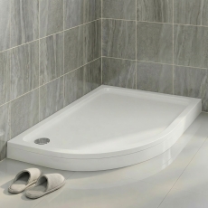 Delphi AquaBoost White Stone Resin Easy Plumb Offset Quadrant Riser Shower Tray