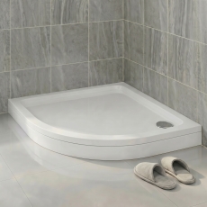 Delphi AquaBoost White Stone Resin Easy Plumb Quadrant Riser Shower Tray
