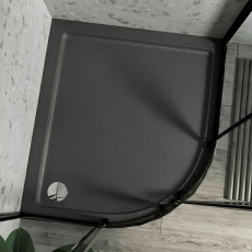 Delphi AquaStone Grey Slate Effect 45mm Stone Resin Offset Quadrant Shower Tray