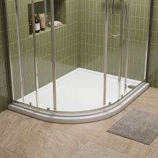 Delphi Aragon White Stone Resin Offset Quadrant Shower Tray