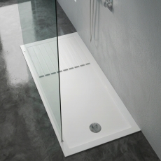 Delphi Aragon White Stone Resin Walk-In Shower Tray