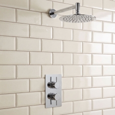 Delphi Atom Chrome Dual Concealed Shower Set with Fixed Head
