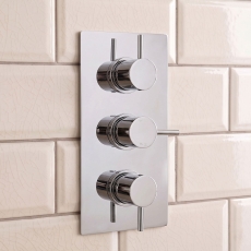 Delphi Atom Chrome 2-Outlet Triple Concealed Shower Valve