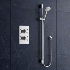 Delphi Axiom Crosshead Chrome Dual Concealed Shower Set with Slide Rail Kit