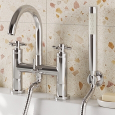 Delphi Axiom Crosshead Chrome Bath Shower Mixer Tap Deck Mounted