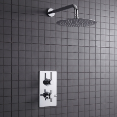 Delphi Axiom Lever Chrome Dual Concealed Shower Set with Large Drencher Head