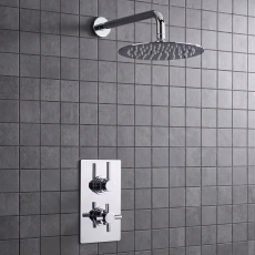 Delphi Axiom Lever Chrome Dual Concealed Shower Set with Fixed Head
