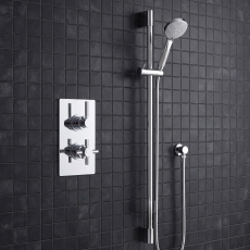 Delphi Axiom Lever Chrome Dual Concealed Shower Set with Slide Rail Kit