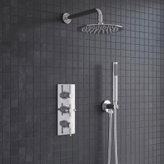 Delphi Axiom Lever Chrome Triple Concealed Shower Set with Fixed Head and Handset