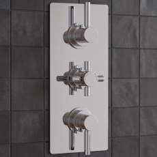 Delphi Axiom Lever Chrome 2-Outlet Triple Concealed Shower Valve