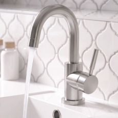 Delphi Axiom Lever Chrome Side Lever Mono Basin Mixer Tap (inc Press Top Waste)