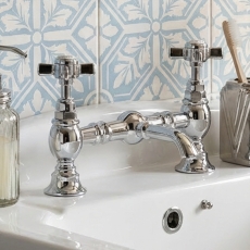 Delphi Belgravia Chrome Luxury Bridge 2-Hole Basin Mixer Tap