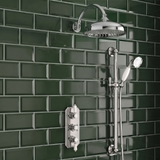 Delphi Belgravia Chrome Triple Concealed Shower Set with Large Drencher Head and Slide Rail Kit