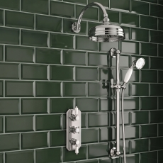 Delphi Belgravia Chrome Triple Concealed Shower Set with Fixed Head and Slide Rail Kit