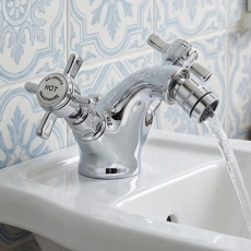 Delphi Belgravia Chrome Luxury Mono Bidet Mixer Tap with Pop-Up Waste