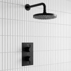 Delphi Bilbrook Thermostatic Dual Concealed Mixer Shower with Fixed Shower Head - Black