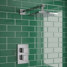 Delphi Bramwell Thermostatic Dual Concealed Mixer Shower with Fixed Shower Head - Chrome