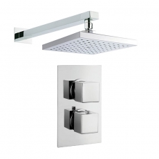 Delphi Bramwell Thermostatic Dual Concealed Mixer Shower with Fixed Shower Head - Chrome
